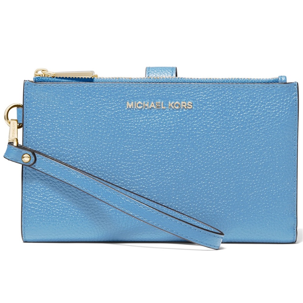 Michael Kors Double Zip Leather Wristlet/Phone Wallet